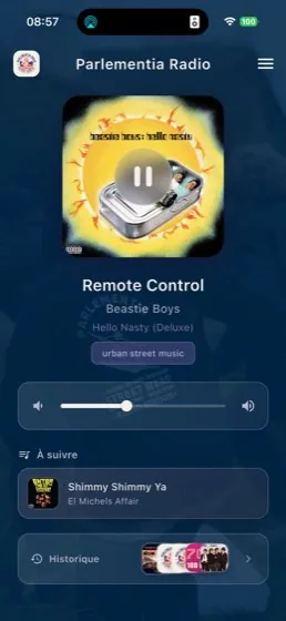 Lecteur mobile de Parlementia Radio