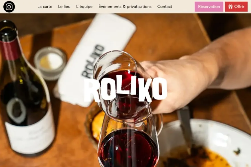 Le site du restaurant Roliko à Lyon